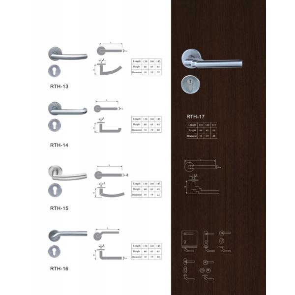European Fire Rated Door Lever Handle Solid Stainless Steel 304 For Interior Door