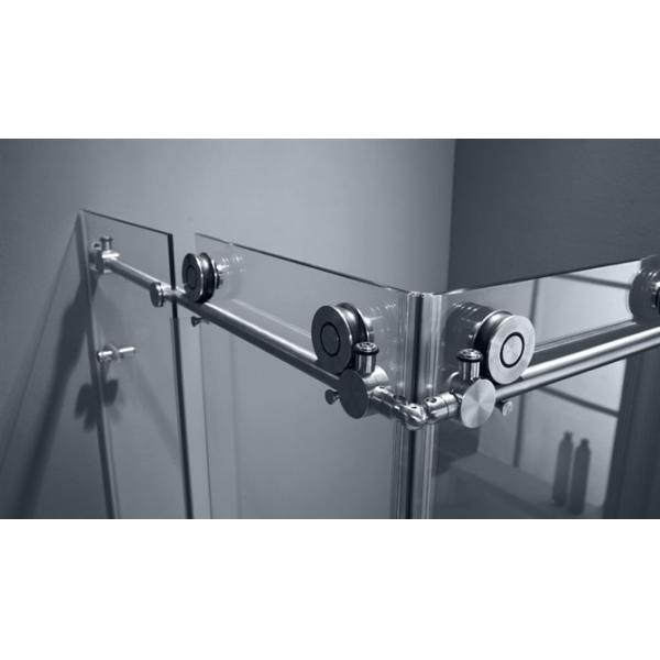 L Shape Tempered Glass Shower Enclosure Stainless Steel Sliding Frameless