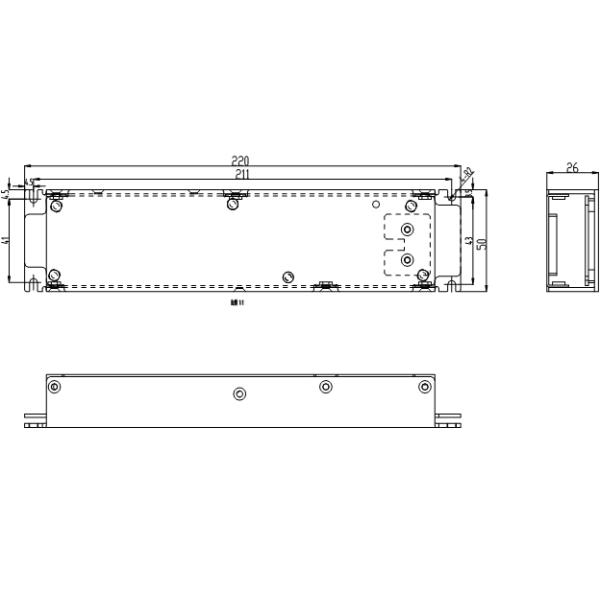 200W High Performance Industrial Power Supplies Customized Input Voltage 110 / 220VAC