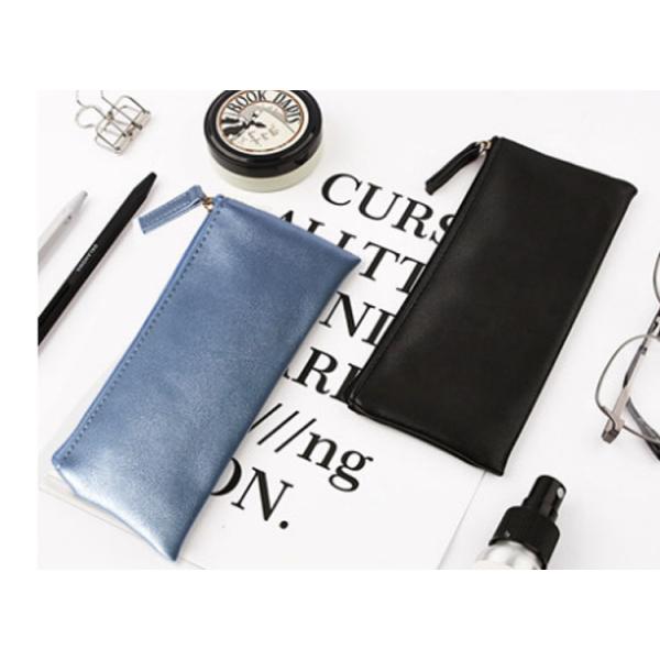 Simple pen bag large capacity students simple creative PU leather carry-on handbag makeup pencil case
