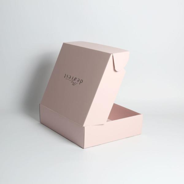 Custom Pink Clothes Jewelry Cosmetic Makeup Food Electronic Folding Corrugated Carton Mailer Box