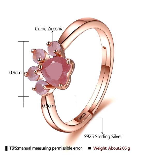 0.9cm 2.05 gram Sterling Silver Jewelry Rings 10k Gold cat Claw Rings