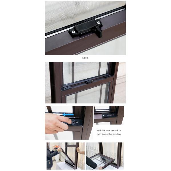 Double Hung Sash Aluminum Up Down Sliding Windows Vertical Style