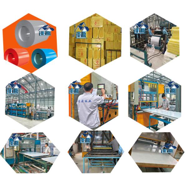 container panels insulation glass sandwich wall board 1150-50-0.6mm up / 0.326mm down