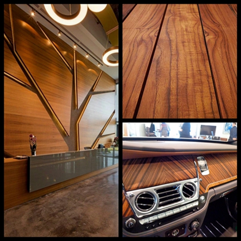 Teak Natural Wood Veneer Natural Crown Cut Veneer FSC Certification