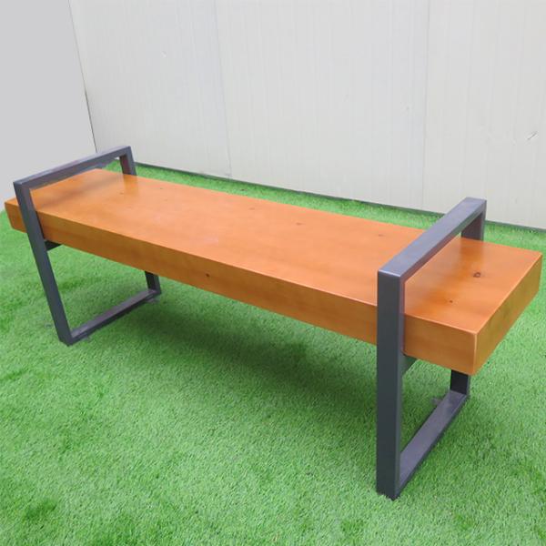 Patio Outdoor Metal Wood BENCHES Outdoor Furniture Moden Long Bench chair with FREE Customized service