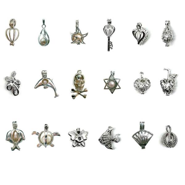 Festive Birthday Gift Love Wish Pearl Kit Heart Cage Pendant with 17 " Chain Necklace Love Lovers