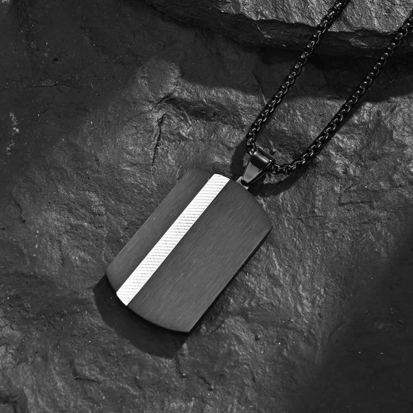 Satin and Polished Square Religious Necklace Men's Cross Stainless Steel Christian Jewelry for Anniversary Occasion