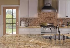 Quality Yellow River / Golden River Granite Vanity Countertops For Traditional Bathroom wholesale