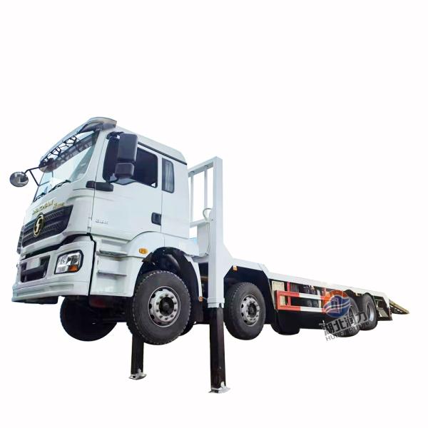 Shacman Export Model Front Lift 30 Tons Flatbed Truck Self-unload Truck Flatbed Transporter