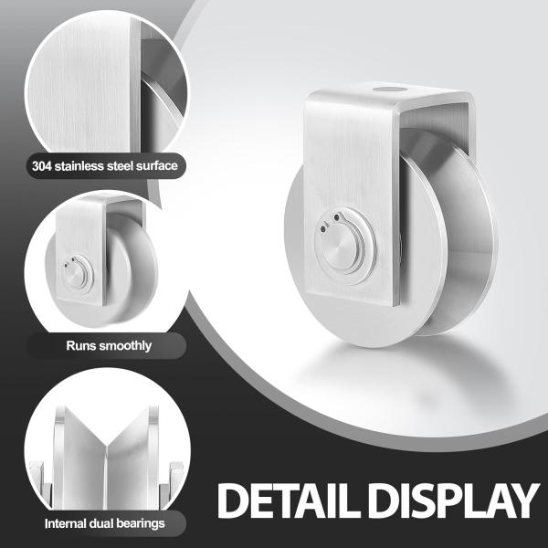 V-groove Casters Sliding Doors Roller with Double Bearings Wheel in Polish Finish