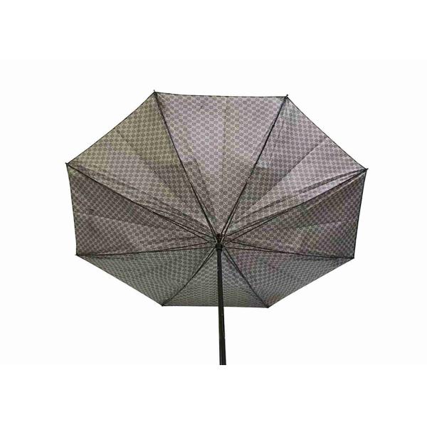 Fiberglass Auto Open Stick Umbrella Firm Grip Windproof Frame Brownness