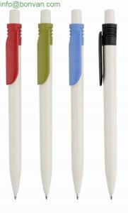 China click promotional white simple pen,white promotional ball point pen, gift promo pen on sale
