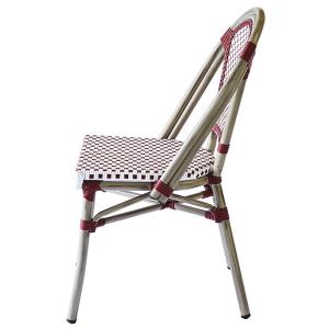 White / Red Rattan Garden Dining Chairs