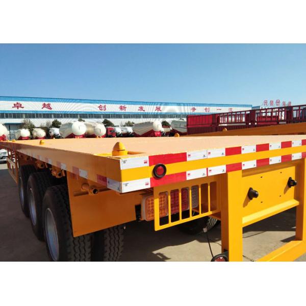Container Carrying Flat Bed Semi Trailer Truck With 3 Axles 30-60 Tons 13m