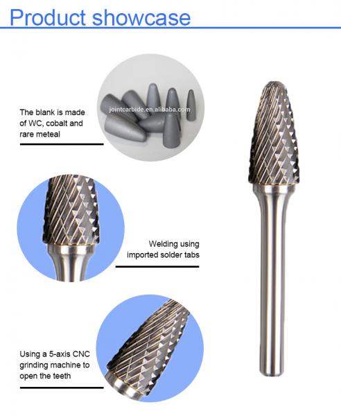 Solid Carbide Ball Burrs For Power Tool Parts Carbide Rotary files Burr Type B