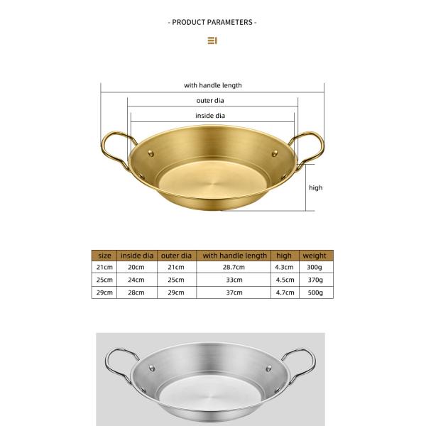 Amazon Hot Selling Cooking Kitchen Cookware Induction Frying Pan Stainless Steel Paella Pans Seafood Frying Pan