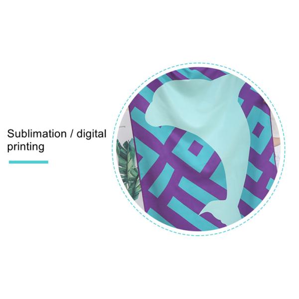 Odor Resistant Patterned Microfiber Towel Multi Surface Custom Printed Beach Towel