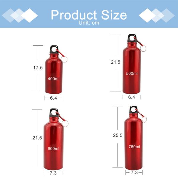 Aluminum Water Bottles 20 Oz Blank Reusable Water Bottles Lightweight Aluminum Gym Travel Bottle Leak Proof Team Customized Bottles For Bike Bicycle
