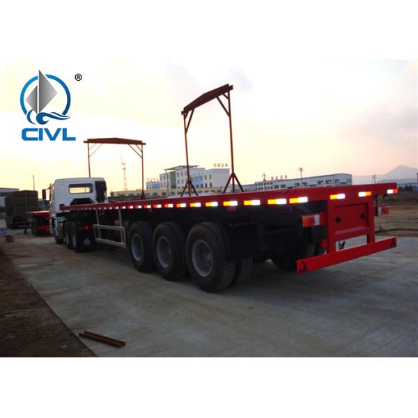 New 40 Feets 3 Axles Trailer Flatbed Container Semi Trailer Trucks Heavy Duty Flatbed Trailer
