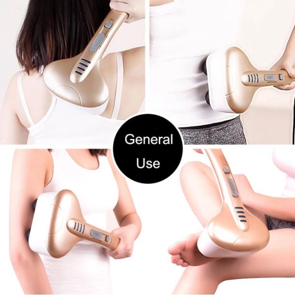 Heads Interchargeable Two Headed Back Massager With Push Button Speed Adjustment