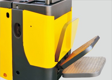 Stand On Type 2500kg Electric Pallet Truck Jack Forklift With Folding Platform