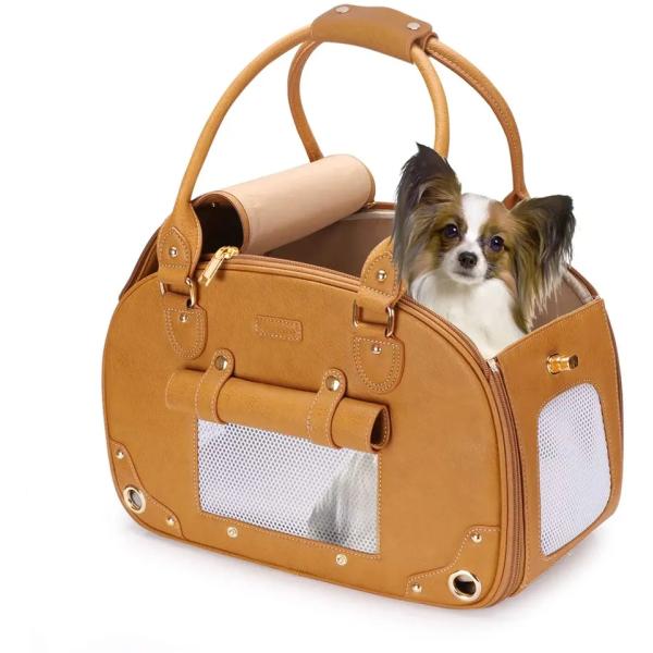 45L Travel Portable Soft Padded Dog Cat Leather Handbag Foldable