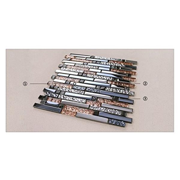 Black Brown Electroplate Crystal Glass Mosaic Tile For Kitchen Fireplace Decor