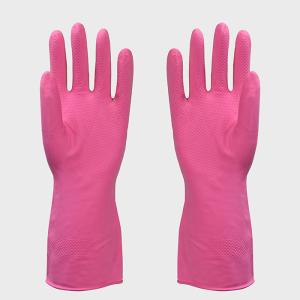 Quality Cotton Flocklined Household Kittchen Rubber Gloves Latex Dishwashing Gloves wholesale