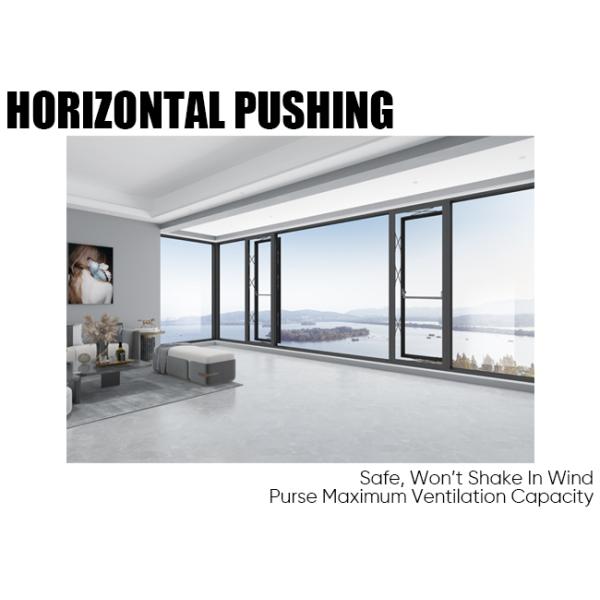 Multi Functions Aluminum Frame Casement Windows 1.8mm Profile Heat Insulated Housing