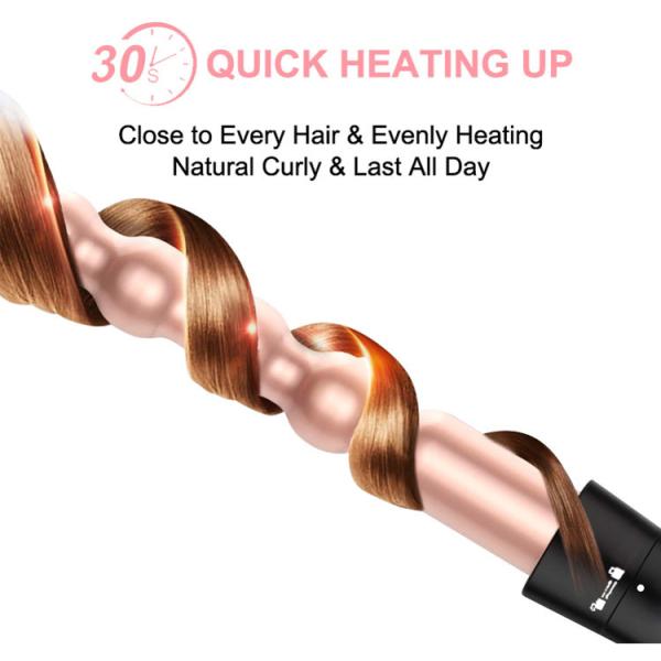 PTC Heater Titanium Interchangeable Curling Iron Set Adjustable Temperature