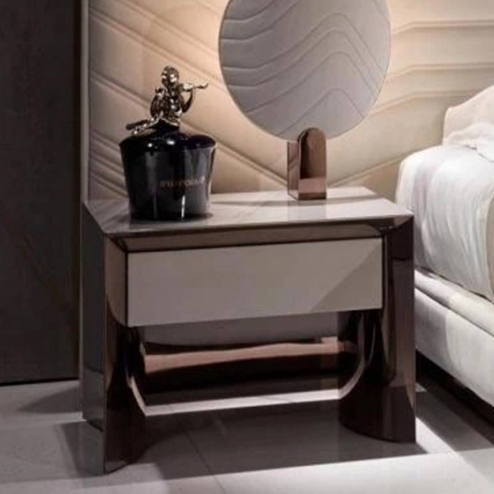 Waterproof Modern Bedside Tables Electroplating 0.6m Decorative Storage Cabinets