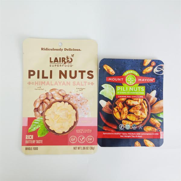 Custom Printed Food Grade Stand Up Packaging Bag Cashew Nut Zip Lock Pouch Heat Seal Food Bag For Nuts