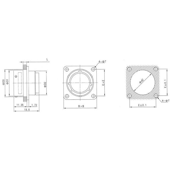 MIL-DTL-38999 Series Ⅰ，Ⅱ，and Ⅲ Connectors, D38999/27508E8B35P. D38999 Series Ⅱ