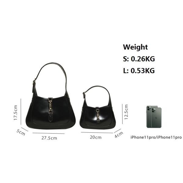 Black Underarm Handbags For Women Genuine Leather Small Bags