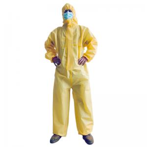China PE Type 3 Disposable Coveralls With Tape Disposable Chemical Coverall For Oil Cleaning on sale