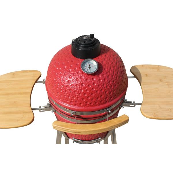 Outdoor Kamado Ceramic Barbecue High Degree Fired Resistance Red 39cm 15 Inch