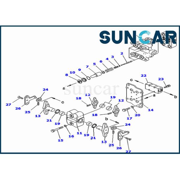 PPC Valve 702-16-01861 Pilot Control Valve Seal Kit 7021601861 Fits Komatsu PC200-7 PC220-7 Excavator