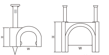 8mm Round Type White Plastic Wall Cable Wire Tie Clips With High Carbon Steel Nail