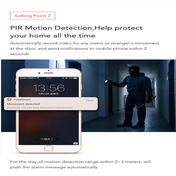 Tuya Smart Digital Door Viewer Camera 4.3inch Screen Motion Sensor Doorbell Camera