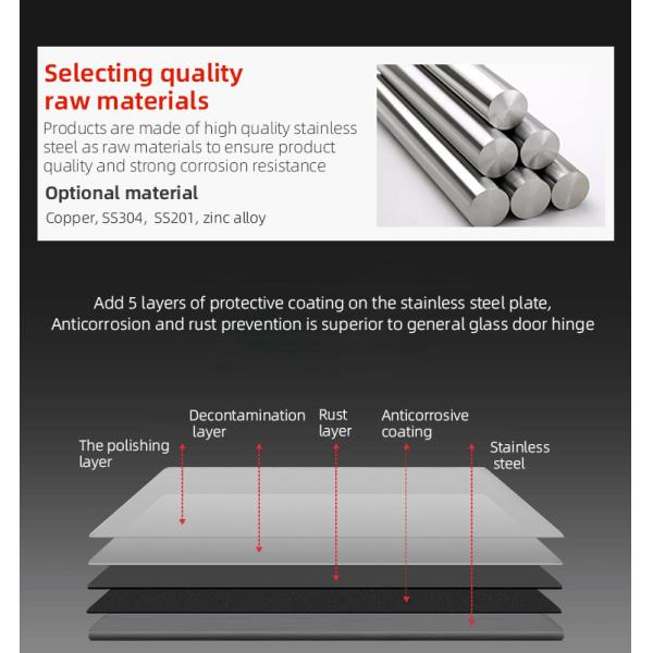 Brushed Nickel Finish Stainless Steel Shower Hinge and Glass Clamp Kit for Glass Door