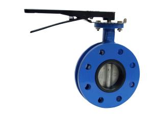 Double Flange Cast Iron Butterfly Valves With Gear Box Operator Ductile Iron Disc
