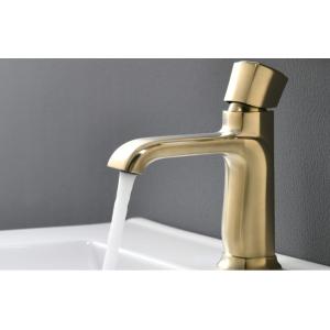 Quality Golden Brass Hotel SUS Brushed Brass Bathroom Faucet wholesale