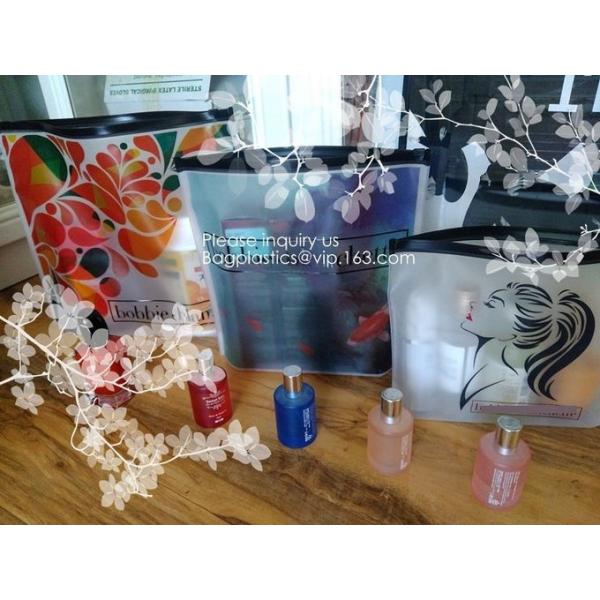 Biodegradable frosted eva plastic pvc zip lock cosmetics bag, frosted cosmetics bag,pvc zipper bag,custom eva bag