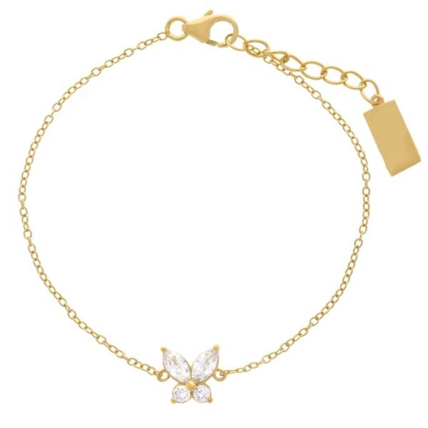 14K Gold Plated Butterfly Charm Bracelet in 925 Sterling Silver with 50 pcs MOQ