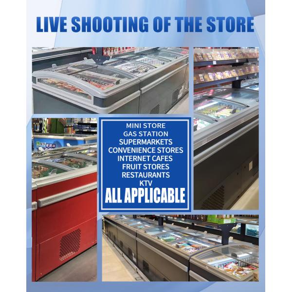 ETL Gas Station & Mini Store Two Sides Open Island Freezer