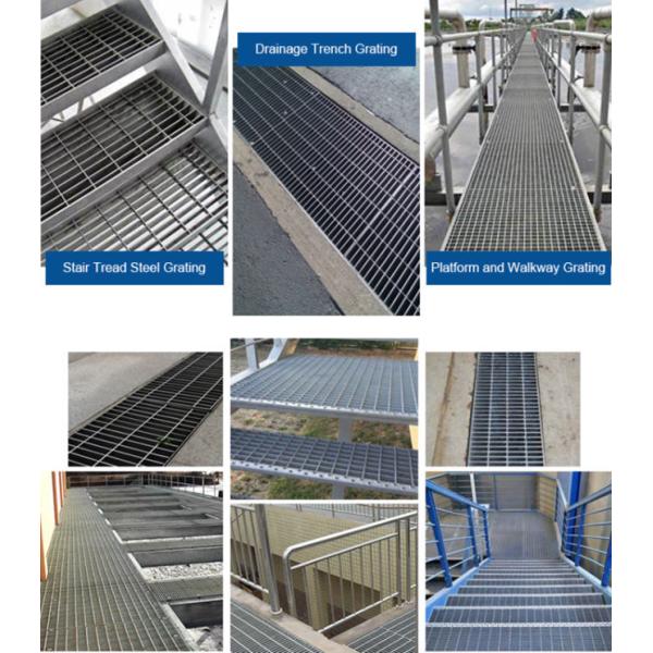 L6m Metal Drain Plain Steel Grating 40x5mm