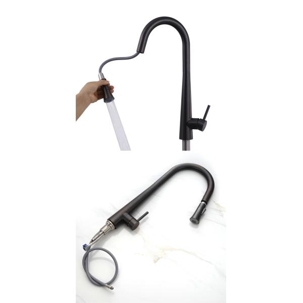 Stainless Steel Copper Pull Out Kitchen Sink Faucet