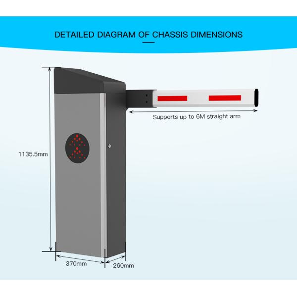 HCW Vehicle Barrier Gate 2m Rs485 Electric Straight Rod Servo Motor Automatic Parking