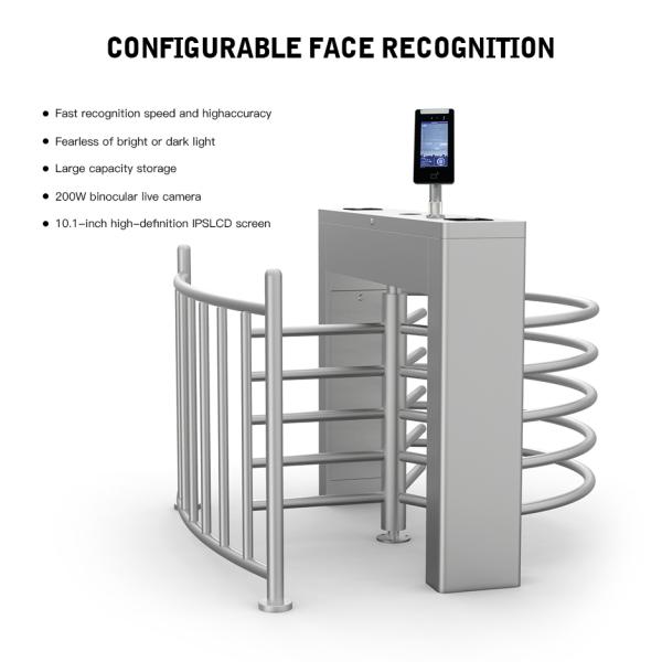 Swiping Card Half Height Turnstile SUS304 1.2mm Thickness Electromagnet Control